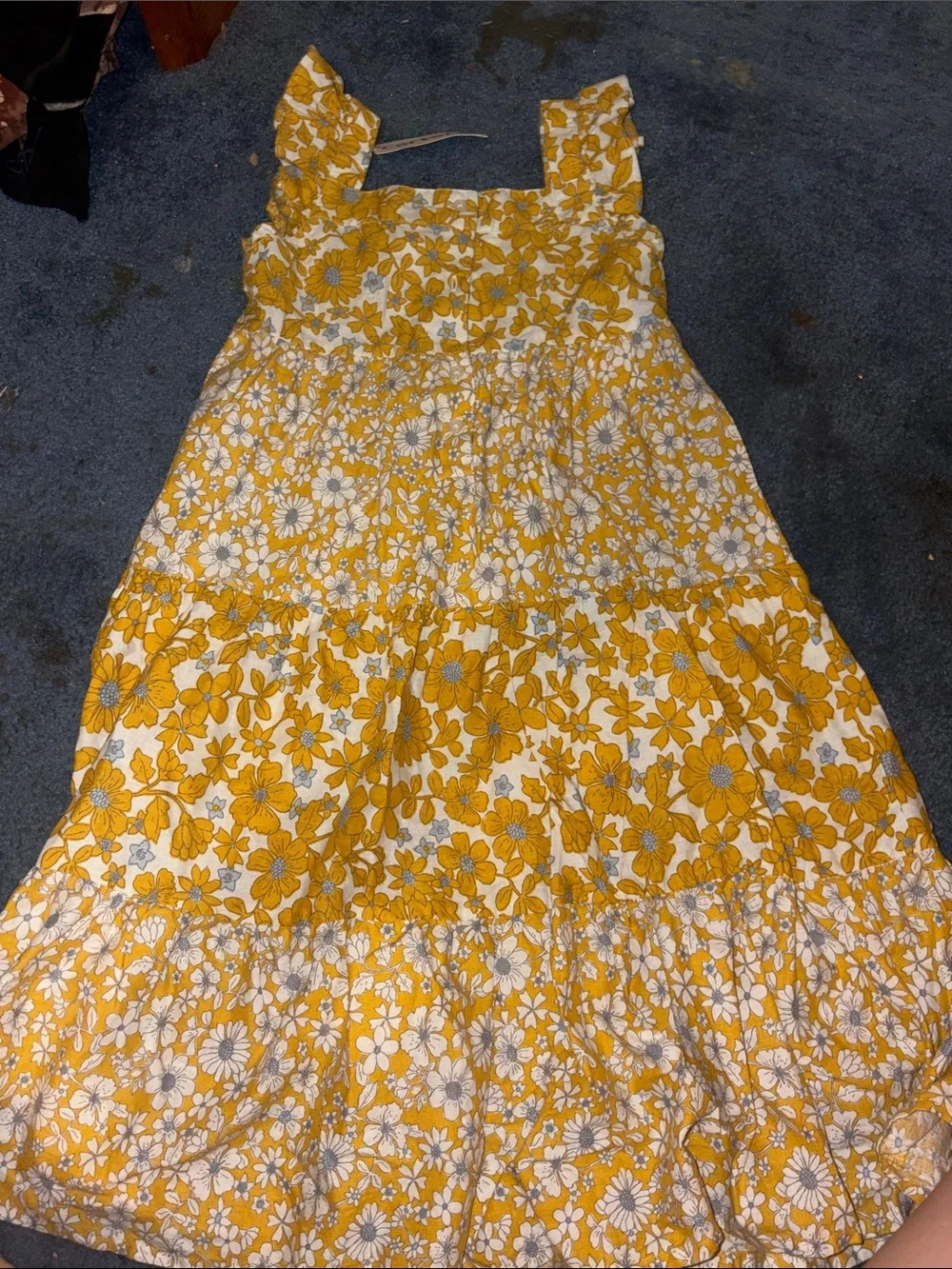 Carter's Yellow and White Floral Tiered Sundress for Girls